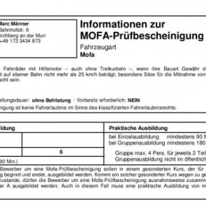mofa prüfbescheinigung kaufen